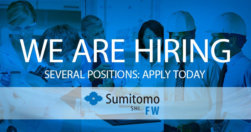SumitomoSHIFW's tweet photo. #Jobopening Amazing opportunities across our global organization! Visit our careers page today https://t.co/edYPxFr8b6
#boilers #energy #combustion #cfb #cfbboiler #cfbc https://t.co/919WwGFTEq