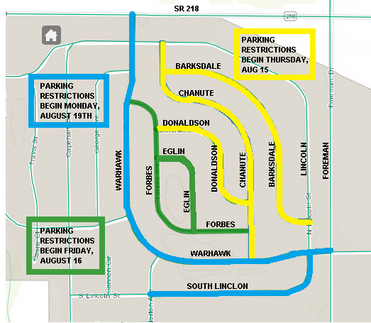 MiamiCountyInd's tweet photo. Parking Restrictions for Barksdale, Chanute and Donaldson to begin Thursday, August 15th.
Parking restrictions for Eglin and Forbes to begin Friday, August 16th.
Parking Restrictions for Warhawk and South Lincoln to begin Monday, August 19th. https://t.co/xPQFv165ny