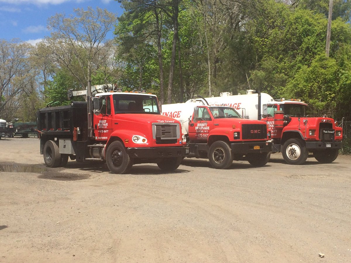DirectDrainage's tweet photo. Do you need your cesspool serviced or a storm drain cleaned? We have different trucks for different jobs! Call us at (631)472-0677. #directdrainage #longisland #supportlocalbusiness #reclaimourwater #savingourgroundwater #yourcesspoolssolution #drainyourproblemsnotyourpockets https://t.co/ZP7QhqXCWH