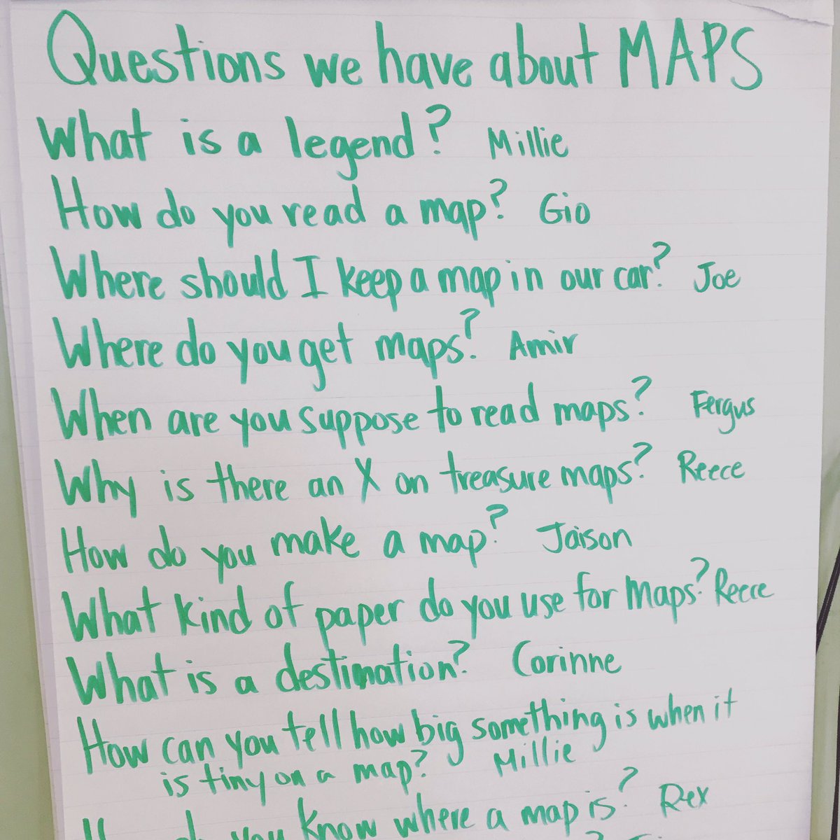 AnnasClass's tweet image. Phase 1 of our map project is in full swing with questions. @PBLWorks @CPSCNC #mapping #mapproject #firstgrade