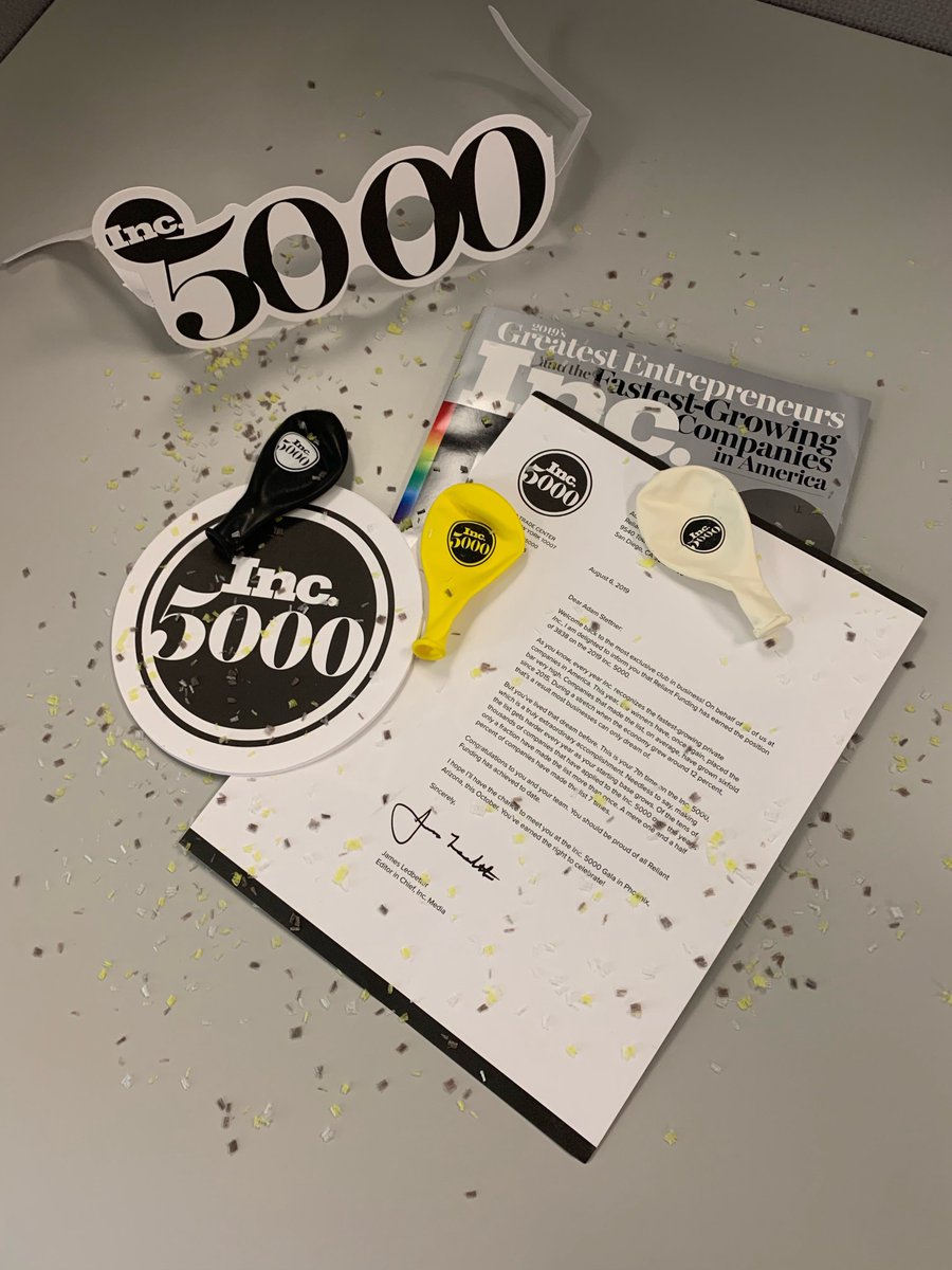 Proud to announce making it to the #inc5000 for a lucky 7th year in a row! 
#fundwithreliant #teamwork