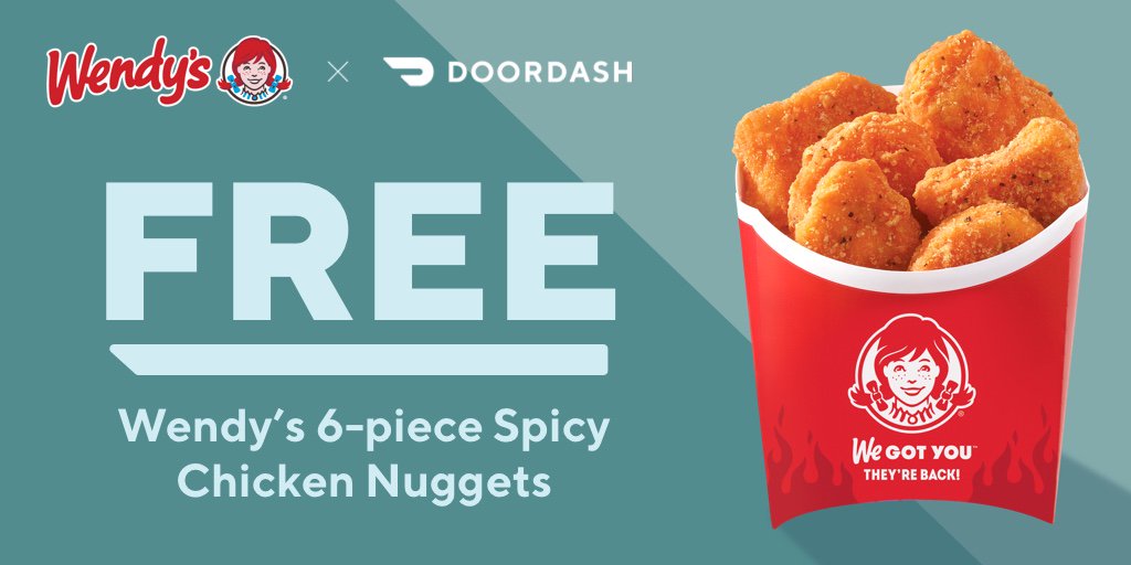 Doordash On Twitter Guess What S Back Get A Free 6 Piece Order Of Spicy Chicken Nuggets From Wendys With Code Spicynuggs Now 8 19 Terms Https T Co Sb2opg6ek8 Https T Co Gxuvvrh5sp