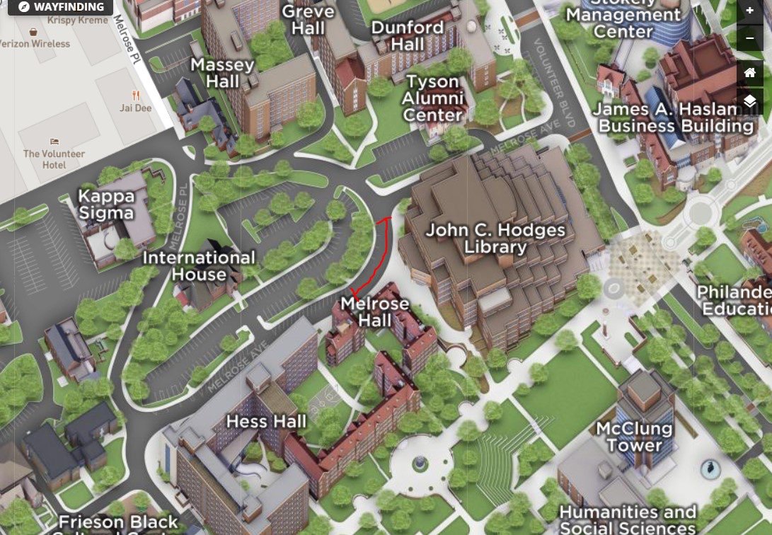 UTKLibraries's tweet photo. Visiting #HodgesLibrary on Monday? The 2nd floor entrance on Melrose Ave. (along with the section of road indicated in red) will be closed for a major delivery. Please plan to enter through the first floor on Volunteer Blvd. and stay tuned to find out what we're receiving ๐ ๐๐ https://t.co/X9C1Pg6VIq