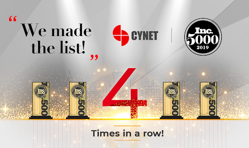 CynetCorp's tweet photo. For the 4th time in a row, Cynet is honored to be part of the Inc list of fastest-growing private companies in America. Dedicating this to all our employees, clients &amp; partners. 
#Inc5000 #Inc500 #teamwork #teamworkmakesthedreamwork https://t.co/vC6u1Py5er