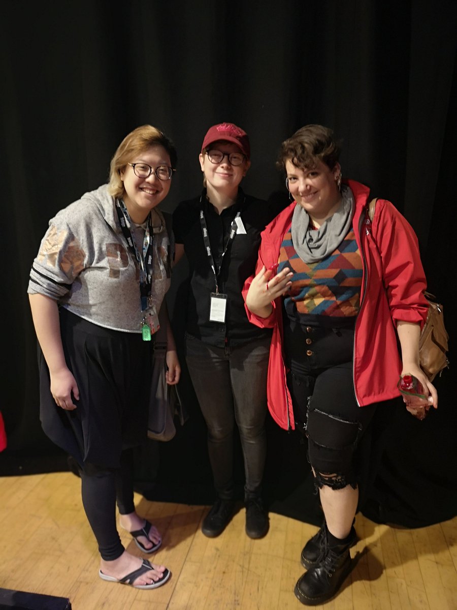 CalArtsEdFringe's tweet photo. In honor of #makeyourfringe #backstagecenterstage we'd like to highlight the design team of @FightSongFringe: Costumer Sonya Berg, Sound Designer Jacenta Yu &amp; Stage Manager Jillian A Lindner. See their work @venue13 13:15 every day but Monday. 

https://t.co/T9Uk4lRpTG https://t.co/iQkMvuer5G