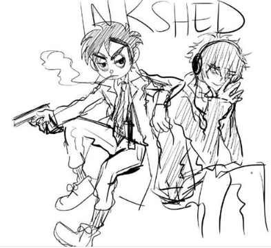 Random scenes from my parody anime story concept (part 2) with initial sketch. 