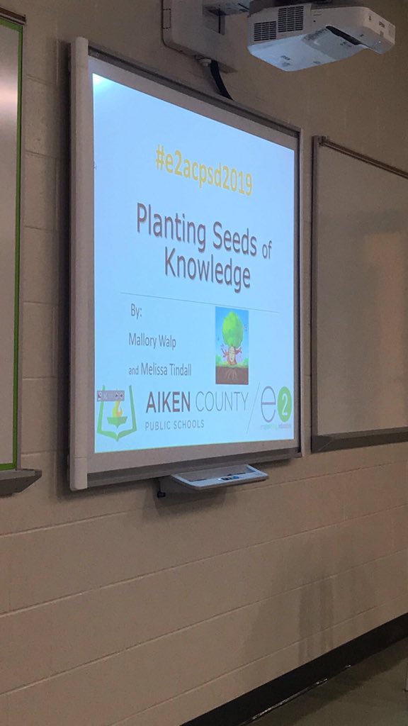 mtindall08's tweet photo. @malloryhuffer and I presenting at the E2 conference #e2acpsd @EastAiken @LisaFallaw https://t.co/hEmwypv2S9