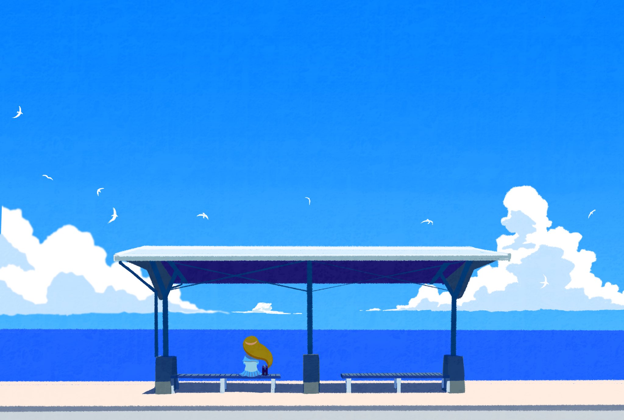 キネシとトシキング 夏の海と駅 清々しいまでに青 イラスト 夏 T Co Skcpa6ntbr Twitter キネシとトシキング 夏の海と駅 清々しいまでに青 イラスト 夏 T Co Skcpa6ntbr Twitter