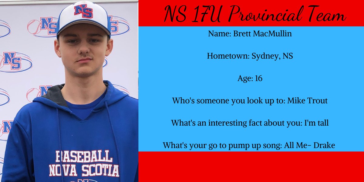 baseball_ns's tweet photo. It's #featureday 😄
We are pleased to introduce Brett who is a National Champion with our 17U Provincial Team 👋😃 https://t.co/57TuTayAKU