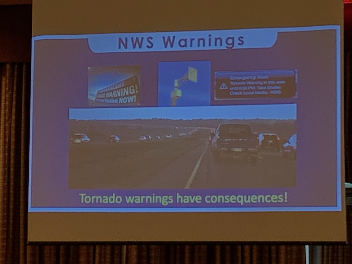 zachstanford's tweet photo. .@vmahale describing consequences of issuing tornado warnings. NWS meteorologists have elements to weigh when issuing warnings. Nice display of digital billboard partnership from @okem, @LamarOKC and @NWSNorman. #OKwx #EMConOK https://t.co/x71dRY9Lvl