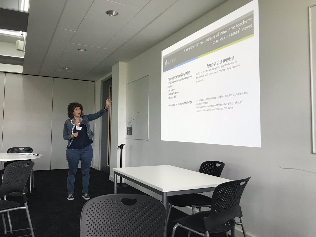 ATEERDCPD's tweet photo. Carol O Sullivan shares what #schooleducators perceptions are of #innovative #teachers in relation to our research and development community’s project #ATEE2019 https://t.co/qTUjmxsrhE
