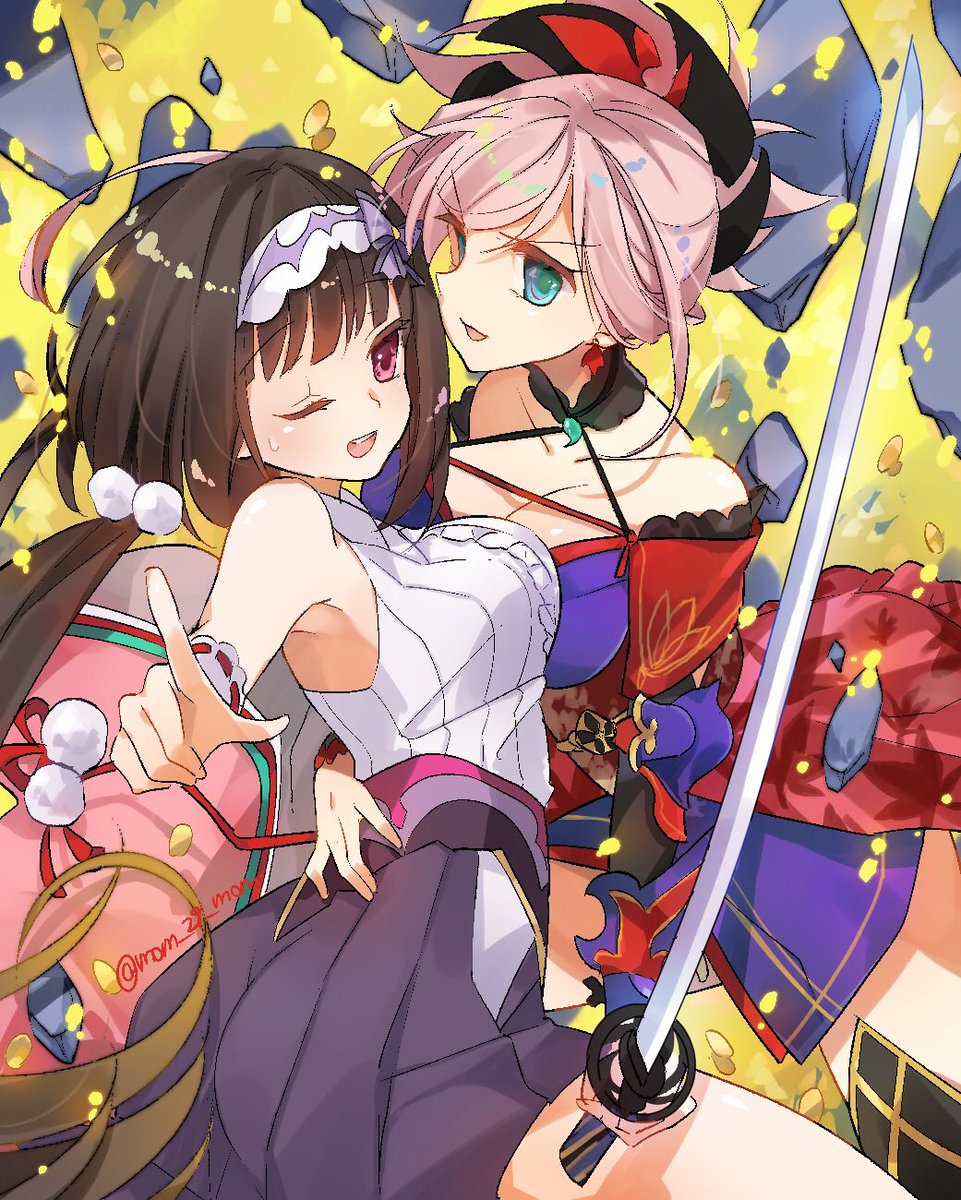 mom_29_mom's tweet photo. FGO
武蔵ちゃんとおっきー
水着おめでとう再掲💰✨

水着も描くよ〜 https://t.co/jkd1n7ujat