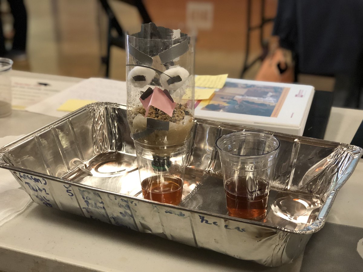Meet Mr. Philter, the water filter. We’ve got a punny group on our hands at the <a href="/TheDoSeum/">The DoSeum</a> #TEI #EiEinspired #STEMeducation #waterfilters