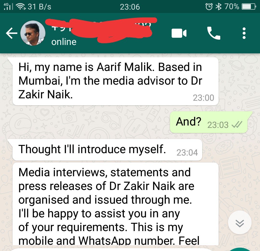 AndreasRabin's tweet photo. Zakir Naik's PR team trying damage control 😂 😂 https://t.co/dMsEXlNYEi