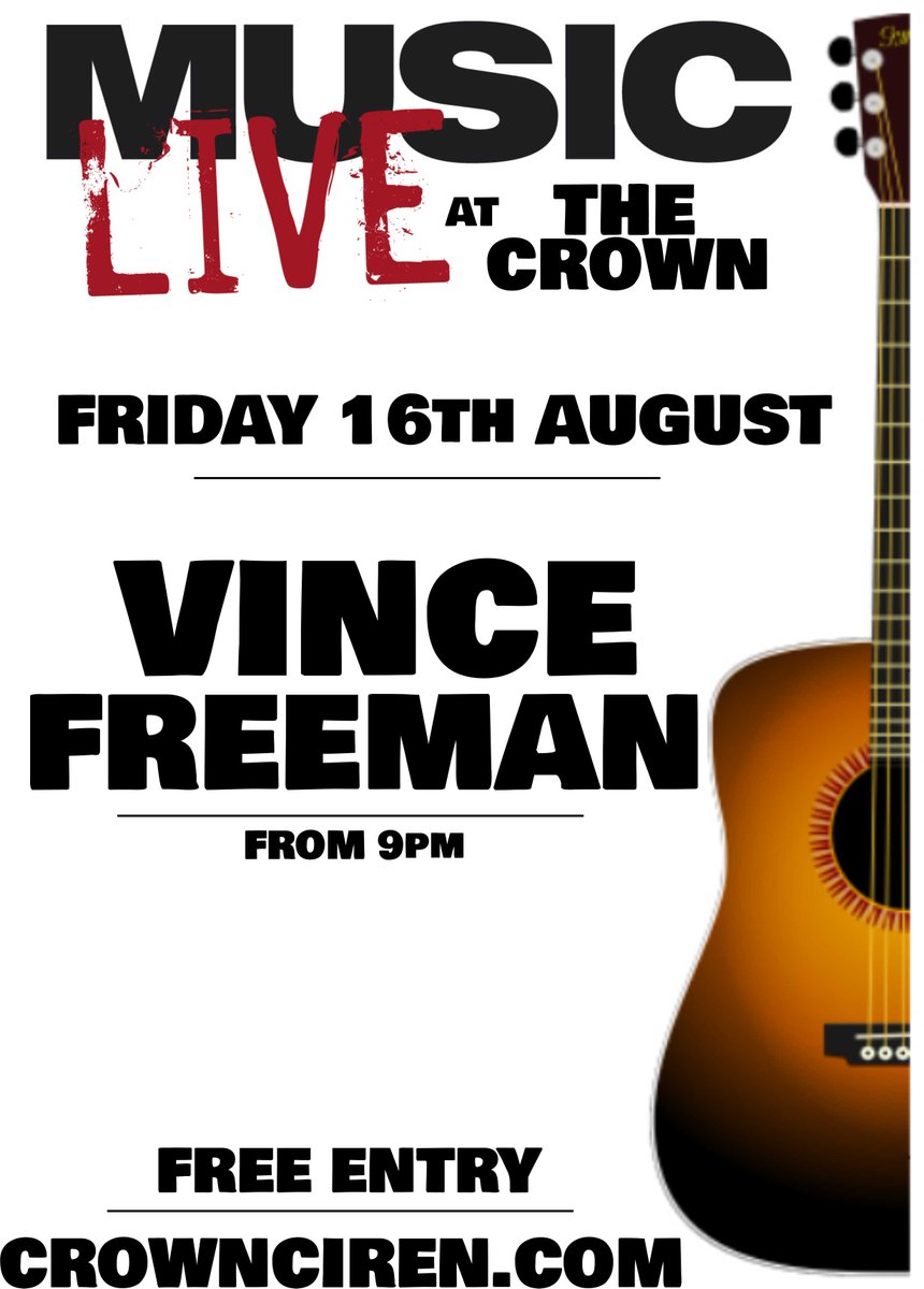 TheCrownCiren's tweet photo. Live music this Friday 
VINCE FREEMAN
From 9pm
https://t.co/qAzN3IiTj7 https://t.co/YLXnYG9qG6