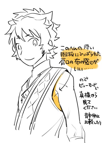 こういう…こういうところ…綺麗な身体が綺麗なラインを作るというか…
ビューモードで胸板側と背中側の盛り上がりの差を見て喜んだりしていた いい 