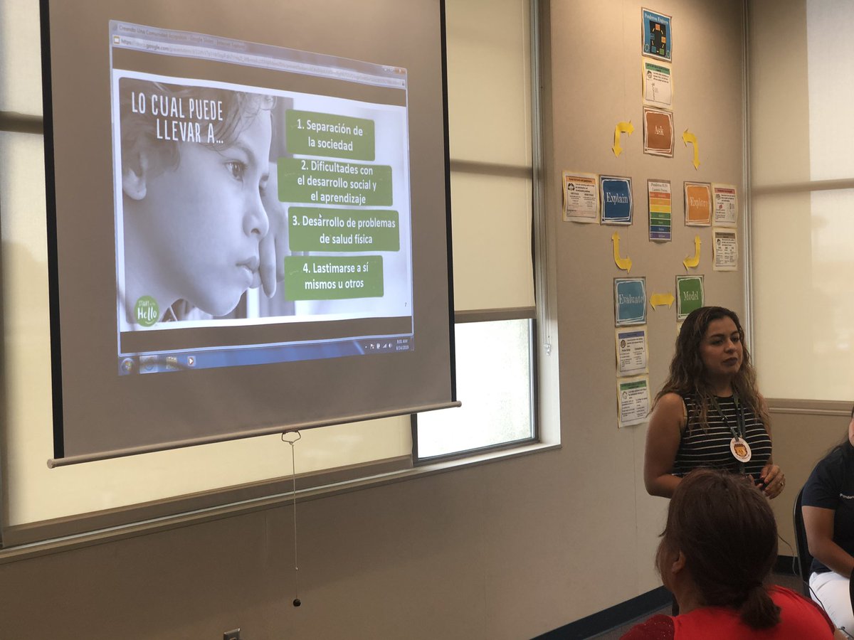 Pride: Parent education classes begin today w/over 50 parents in attendance! So glad you attended our AWESOME counselor Ms. Rosy “Mindfulness Chats!” Today’s discussion was to share the “Start w/Hello” goal to reach out and be a friend! #PrideParentEducation