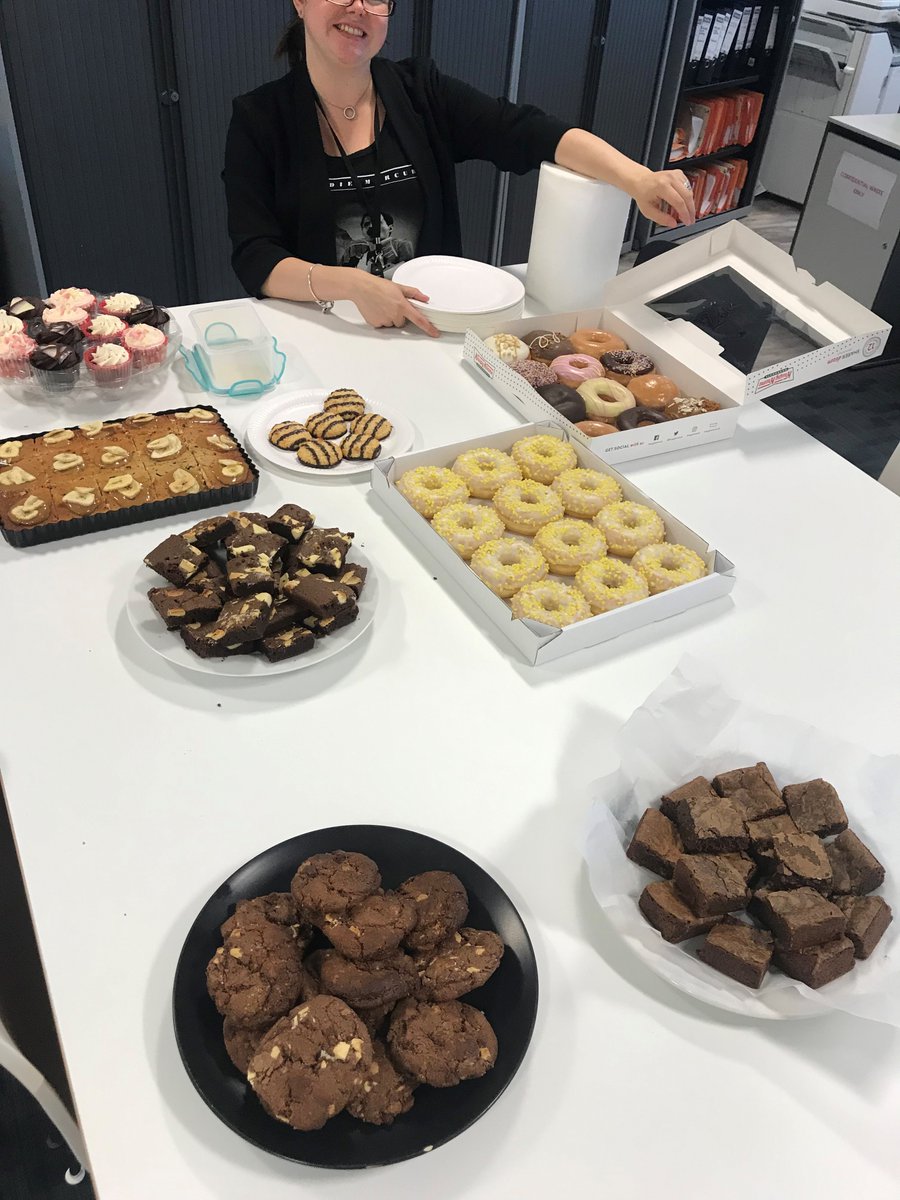 stevejaggersjll's tweet photo. Held a cake sale today in the office, proceeds going to @Bham_Childrens hospital. Photo courtesy of @MeganWard__ Raised lots of money for a good cause. https://t.co/O4ewMxhG1c
