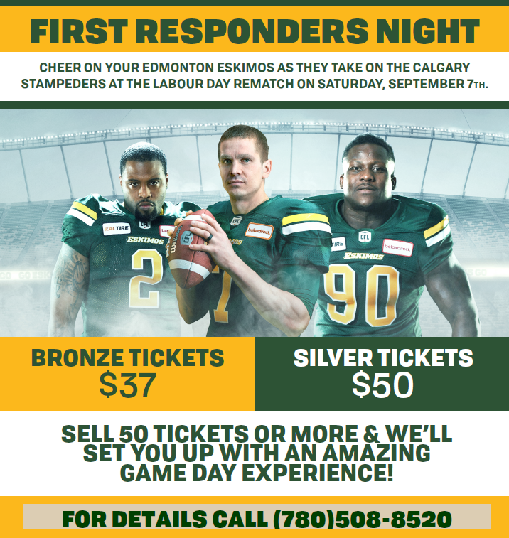 Kev_EEFootball's tweet photo. Good Morning Twitter! We are excited to share with our 1st responders and their families an exciting offer! A little thank you for everything you do, to keep us and our community safe #EPS #AHS #EDMFIRE #PEACEOFFICER #RESCUE #ESKS #ONEEMPIRE https://t.co/HO9FXHYx1C