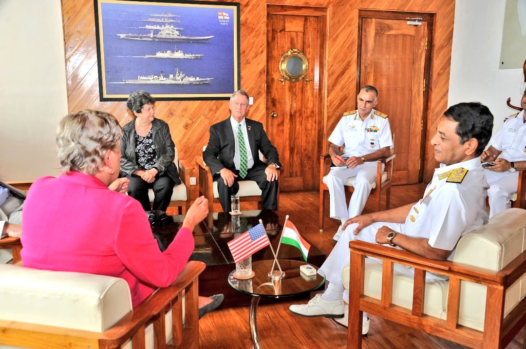 A US Congressional delegation headed by Congressman George Holding visited HQWNC at Mumbai. During the visit delegates interacted with VAdm Ajit Kumar FOCinC(W) & were briefed on maritime ops, sec paradigms, role & responsibility of WNC followed by a visit onboard INS Chennai.