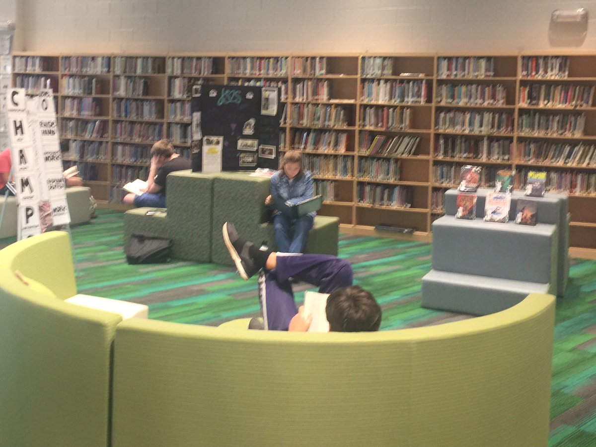 CoppinvilleJR's tweet photo. The Media Center is our quiet place before school to read, to finish work, to prepare for the day . . . #VoiceLevelZero #CHAMPS https://t.co/we94E5UUbN