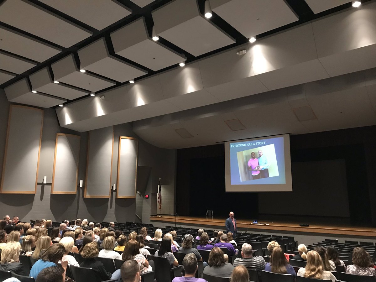 #Milfordsoar teachers help students build “homerun” stories! What an inspiring message from @coachkushspeaks this morning. We are in a profession that makes a huge difference for kids! Thanks for a great message!