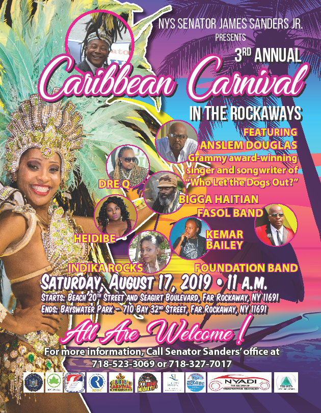RockCaribCarn's tweet photo. Don't miss the biggest event of the summer - this Saturday - CARIBBEAN CARNIVAL IN THE ROCKAWAYS - where we will be joined by @SenatorParker @BPEricAdams @MichaelleSolage @AMBichotte
 and @AliciaHyndman https://t.co/KfPmjx1ZKs