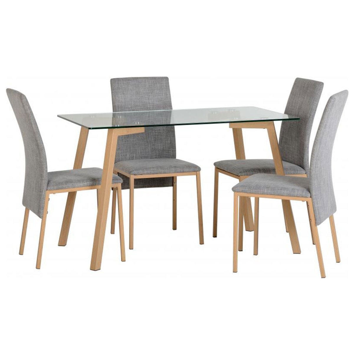 XcatOnline's tweet photo. Morton clear glass dining set with 4 grey fabric chairs is available to purchase from our website with delivery available throughout #NorthernIreland. 

Item can be viewed here: https://t.co/75LtwwyfI7

#derry #londonderry #belfast #ballymoney #homedecor https://t.co/TuEdCrk0up