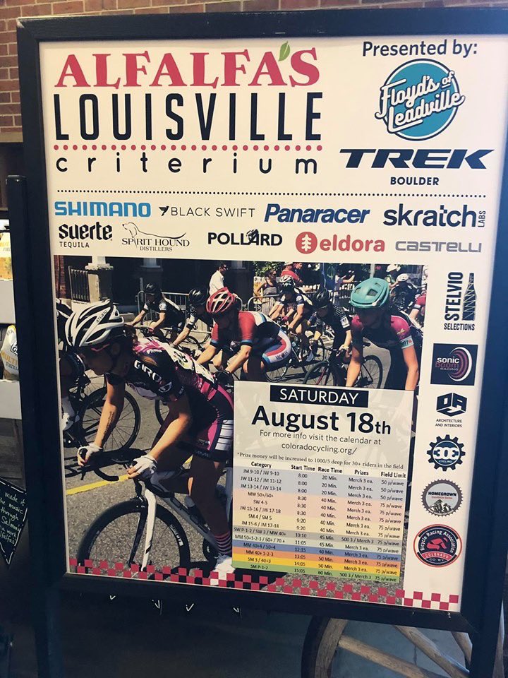 RMCCCyclingTeam's tweet photo. Get out there for the Alfalfa’s Market Criterium on Sunday - new course, fast and fun, music and grilling!!  @alfalfasmarket @SanitasSports https://t.co/3yYORiIMfR