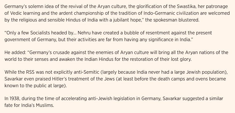The spiritual mentor/father of the RSS could not resist himself by merely supporting the Nazism of Hitler but he went on to suggest that Muslims in India deserves exactly what Hitler was doing to Jews in Germany.Haven't you heard of 'Final Solution' recently as well?