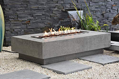 #firepit Elementi Hampton Fire Table Cast Concrete Natural Gas Fire Pit Table, Outdoor Fire Pit Fire Table/Patio Furniture, 45,000 BTU Auto-Ignition, Stainless Steel Burner, Lava Rock &amp; Canvas Cover Included dlvr.it/RBDSKm