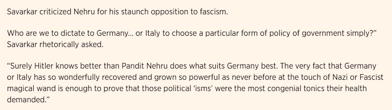Mentor of Savarkar also criticized the Indian political leadership for opposing the Nazism of Hitler in Germany, according to the Marzia Casolari, an Italian scholar who studied Indian politics, once wrote of RSS’ connections with European fascism.