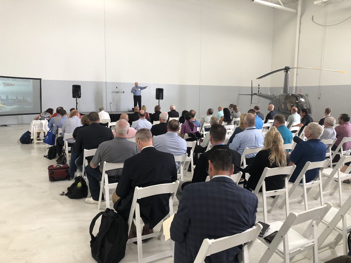 NickMMayhew's tweet photo. Tim Tucker opens the annual #USHST Safety Meeting at the Robinson Helicopter Company in Torrance CA https://t.co/mPSyqZrGoJ