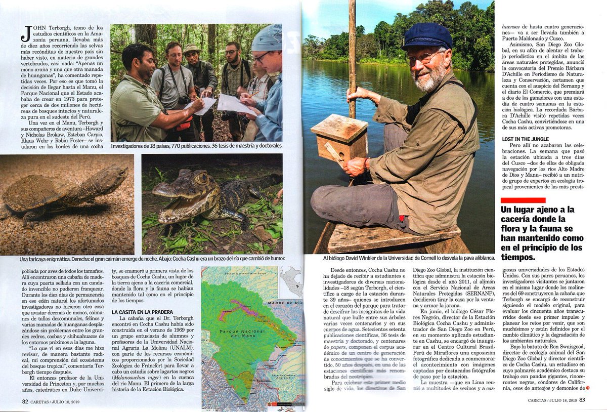 CochaCashu's tweet photo. Mejor tarde que nunca! Fotos de un artículo que salió en la revista Caretas de julio, por Guillermo Reaño, con fotos de un gran amigo de Cashu, Gabriel Herrera, y nuestro Administrador Adjunto, Fortunato Rayan. Estamos muy contentos de ver a Cocha Cashu en los medios peruanos! https://t.co/fv8iHVqoo1