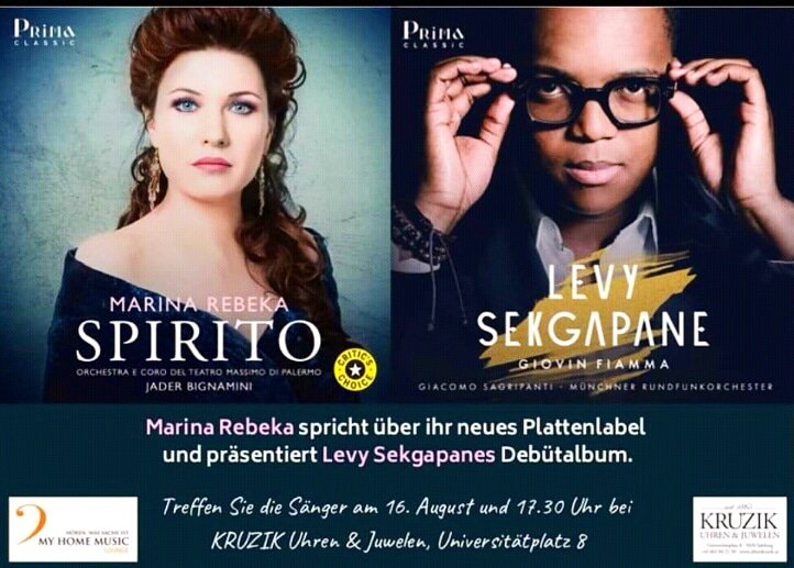 Marina Rebeka (@marinarebeka) on Twitter photo #Repost <a href="/ClassicPrima/">Prima Classic</a> & <a href="/urldanny/">Daniel Url</a>
Join me and <a href="/LEVYSEKGAPANE/">Levy Sekgapane</a> this Friday as we launch Levy's #CD #GiovinFiamma. I will speak about my latest album, #Spirito, and the #PrimaClassic label, too. Aug 16, 5:30 PM, at #Kruzik's: Universitätsplatz 8, #Salzburg. Dont miss it!!! 😇 #Repost <a href="/ClassicPrima/">Prima Classic</a> & <a href="/urldanny/">Daniel Url</a>
Join me and <a href="/LEVYSEKGAPANE/">Levy Sekgapane</a> this Friday as we launch Levy's #CD #GiovinFiamma. I will speak about my latest album, #Spirito, and the #PrimaClassic label, too. Aug 16, 5:30 PM, at #Kruzik's: Universitätsplatz 8, #Salzburg. Dont miss it!!! 😇