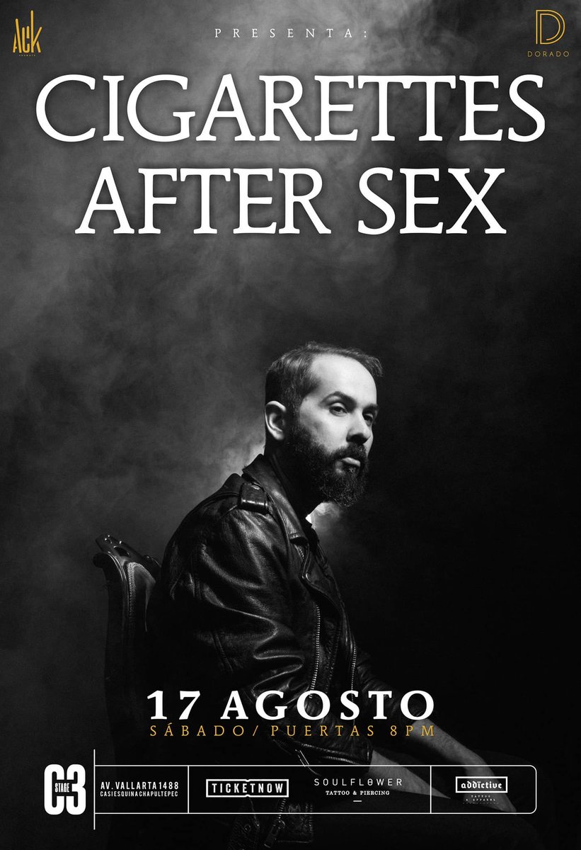 Palco14MX's tweet photo. ¡Ya es este sábado!

Estamos a 3 días de disfrutar de @CigsAfterSexx en @C3Mexico.
Si tú ya tienes tus boletos prepárate porque será una noche única, de lo contrario, llora, porque desde hace meses el evento es sold out 🙁

Evento presentado por @ack_promote.
#InvitaPalco14MX 🔥 https://t.co/EhGj00w1Yn