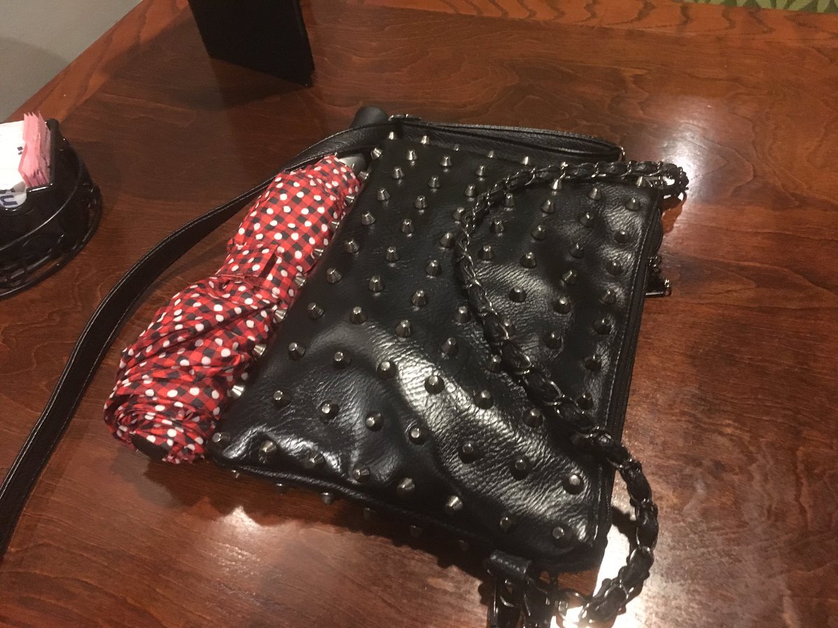 Studded purse tho.