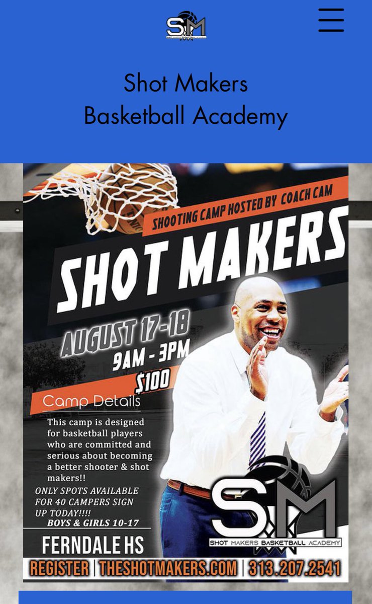 TheShotMakers's tweet photo. LIMITED SPOTS LEFT!! We are close to having a sold out camp!! Register today to make sure your shooter has a spot!! #WeMakeShots                            Registration Link: https://t.co/1KKnAwMWYY https://t.co/ADOkrUe1SM