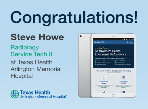 AvanteHS's tweet photo. #Congratulations to our Summer Apple #iPad Giveaway winner, Steve Howe from Texas Health Arlington Memorial Hospital! Missed this contest? Be sure to stay tuned for more chances to win! 
#AvanteHS #OneSource #RadiologyService #Biomed https://t.co/KdS4UFbHmw