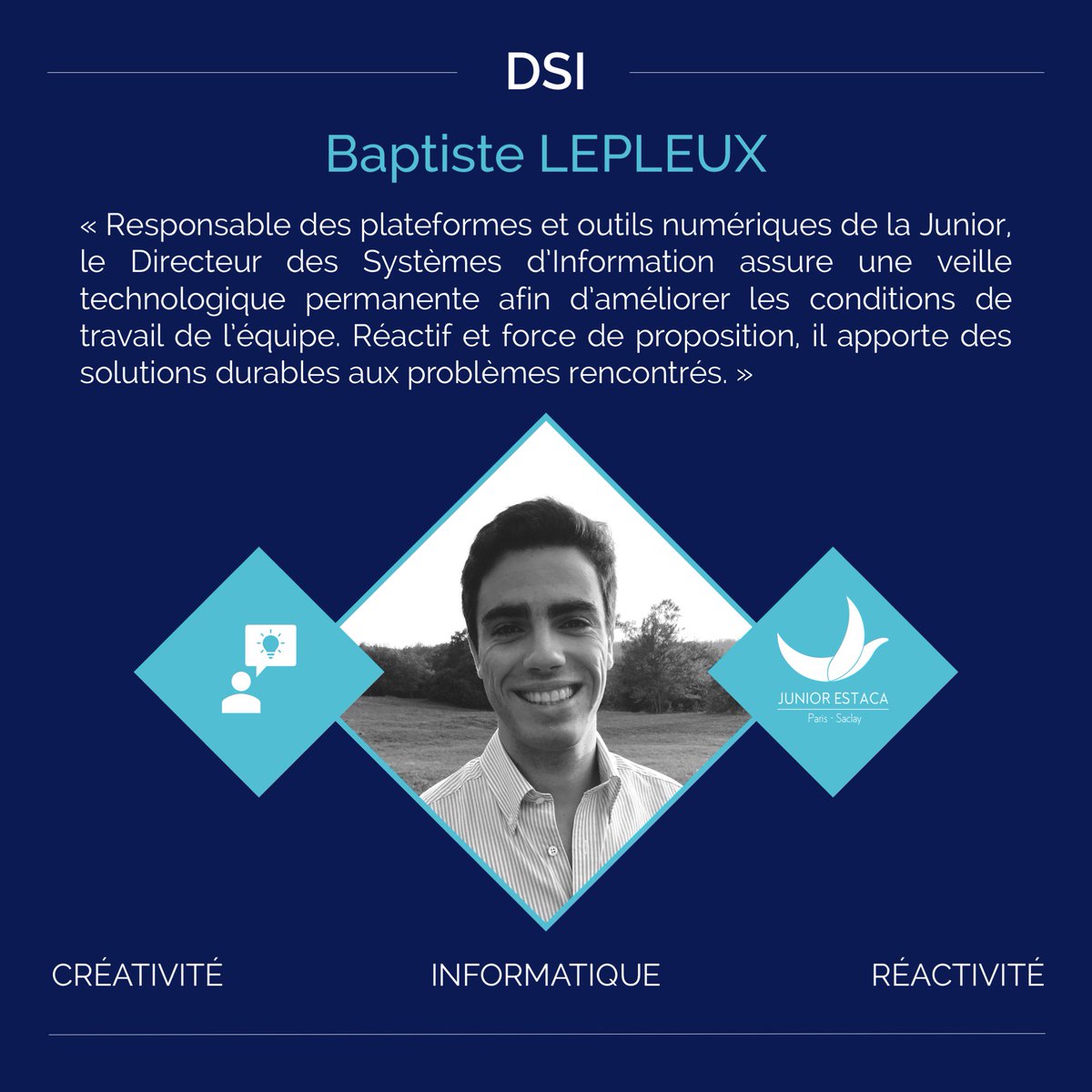 [Présentation des postes JE : DSI]

À l’occasion du renouvellement de l’équipe de JEPS dès la rentrée 2019, nous avons décidé de te présenter les différents postes que tu pourrais occuper. 👨‍🎓

Aujourd’hui, nous te présentons le poste de Directeur des Systèmes d’Information.💥