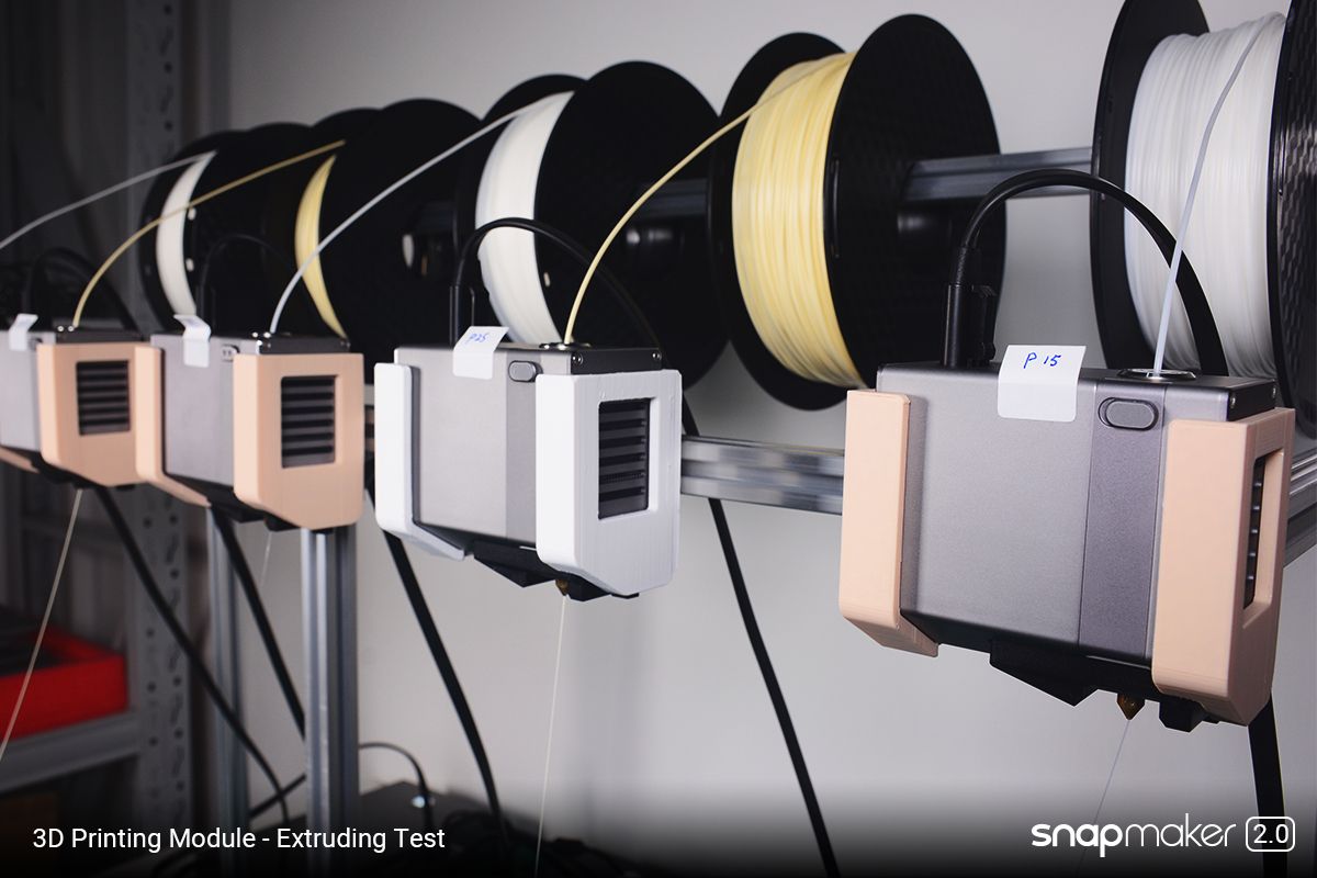 snapmaker's tweet image. We have started the tests of different modules. For example, we are now doing the extruding test for the 3D printing modules. This test makes sure the extruder can extrude filament smoothly. #Snapmaker2 
Learn more about the Snapmaker 2.0 at buff.ly/32L0kbn