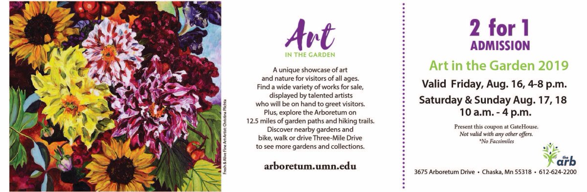 Looks like it will be a lovely weekend for the Art in the Garden art fair at the Minnesota Landscape Arboretum, Aug 16-18. arb.umn.edu/content/art-ga… <a href="/mnarboretum/">University of Minnesota Landscape Arboretum</a>