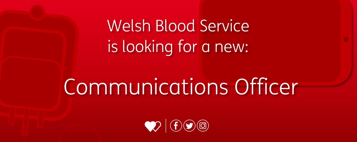⚠Closing this Sunday 18 Aug⚠

We’re looking for a creative storyteller to help us spread the word about blood donation. If you have a strong track record of creating engaging content then this could be you. 

👉| wbs.wales/comms 
⏲| 18 Aug
🏢| Talbot Green
