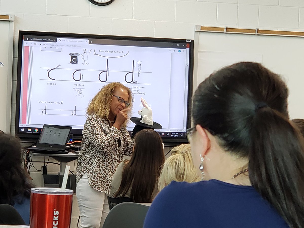 MrsSBergholtz's tweet photo. Handwriting Without Tears "Magic C"! ❤ it! Thank you for the very fun and informative session Diane! #LWTexas #LearningWithoutTears #CursiveRocks #earlylearning #CFISDroadtrip #MatzkeProud https://t.co/aqpUOTM50Z