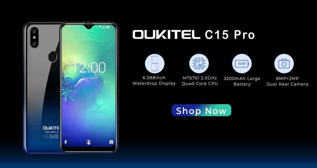 oukitelmobile's tweet photo. #OUKITEL #C15Pro comes with
- 6.088" Waterdrop Display
- MT6761 Processor
- 3200mAh Battery
- Dual Rear Camera

Buy now https://t.co/gLppEDiAFZ https://t.co/AmvW6FrzmY