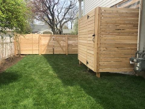 WaysideFence's tweet photo. If you prefer the natural look of wood this White Cedar Horizontal Board Fence is ideal. This customer used this knotty semi-private fence in unique ways; around the perimeter, as a stylish enclosure for their A/C units and as a double walk gate. Give us a call today 631-968-6828 https://t.co/rvc4VYtm3F