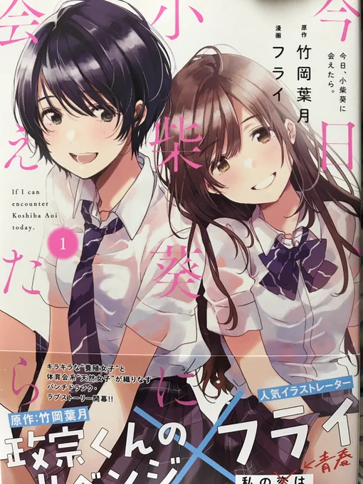 好きなイラストレーターのフライさんが作画ということで買った「今日、小柴葵に会えたら。」①(原作は竹岡葉月さん)。絵は文句なし!内容は、明るくはしゃぐトーンと落ち着いて静かなトーンの流れが交互に展開されるんだが、個人的には静かに心情を追っかけるトーンを中心に描いていってほしいなあ。 