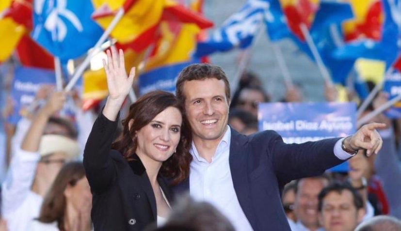 pablocasado_'s tweet photo. Enhorabuena @IdiazAyuso por la investidura como presidenta de todos los madrileños. El programa de gobierno del PP garantizará el crecimiento económico para mantener los mejores servicios públicos. Gracias a Cs y Vox por su responsabilidad en favor de la estabilidad política. https://t.co/4qAA8TM5D6