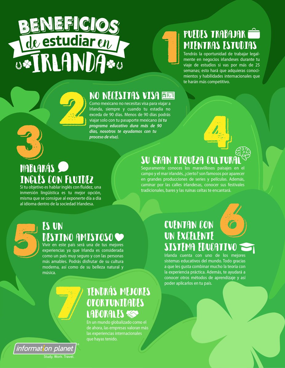 infoplanetmx's tweet photo. Conoce todos los beneficios de estudiar en Irlanda 🇮🇪 😍 https://t.co/s73UUbL9II